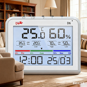 D6 kỹ thuật số Nhiệt ẩm kế EU Phiên bản-Độ chính xác cao trong nhà nhiệt độ độ ẩm màn hình với chỉ số thoải mái, - Product Image 3