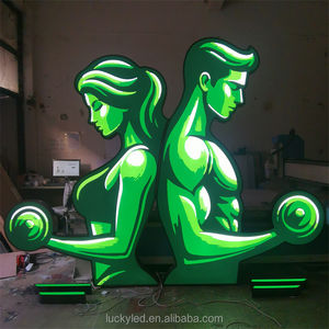 شعار شخصي حسب الطلب ثلاثي الابعاد صندوق اضاءة لافتة الحروف LED لافتة معدنية اضاءة للدعاية لافتة الحروف للصالة الرياضية - Product Image 1