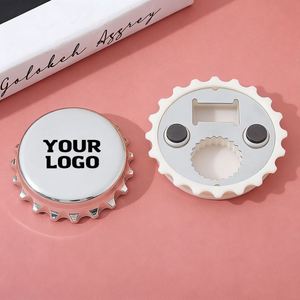 Décapsuleur magnétique 3D rond pour réfrigérateur, multifonctionnel, en métal, personnalisable avec logo, taille moyenne, tendance - Product Image 1