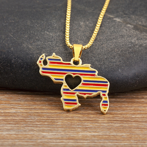 QIKU Collana con Ciondolo a Forma di Mappa del Venezuela Cuore e Stella Gioielli per Donna Ragazza Catena Girocollo Accessori Regalo di Compleanno - Product Image 4