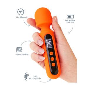 यूएसबी रिचार्जेबल सिलिकॉन व्यक्तिगत मालिश डिवाइस सबसे मजबूत कॉर्डलेस हैंडहेल्ड नरसंहार वाइब्रेटर डिजिटल स्क्रीन - Product Image 1