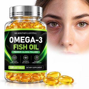 Complément alimentaire d'huile de poisson oméga 3 en gélules, poisson de mer d'Alaska, 120 gélules, soutien pour le cœur, les yeux et le cerveau - Product Image 1