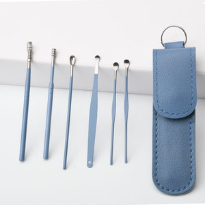 6 buah tongkat pembersih telinga logam kustom sendok pembersih telinga Set penghilang kotoran telinga alat pembersih untuk perawatan kecantikan & pribadi - Product Image 6