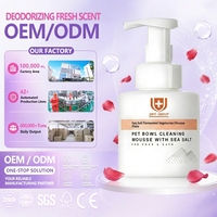 Détergent vaisselle personnalisé OEM pour chiens et chats, mousse enzymatique au sel marin, respectueuse des animaux, fabriquée à Guangzhou
