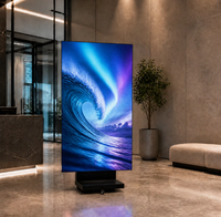 Écran LED pliable à trois volets P1.86 double face pour intérieur, affichage numérique publicitaire LED sur pied, haute fréquence de rafraîchissement, 3 plis