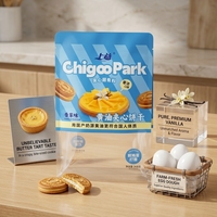 Sachet personnalisé imprimé, recyclable, transparent, à fond plat, en plastique Mylar carré, pour aliments, avec fenêtre transparente