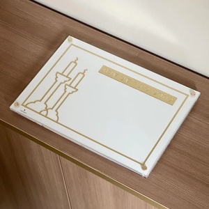 Cá nhân lucite <span class=keywords><strong>Acrylic</strong></span> sjabbat challah thớt plexiglass Board với Thêu cho người Do Thái - Product Image 3