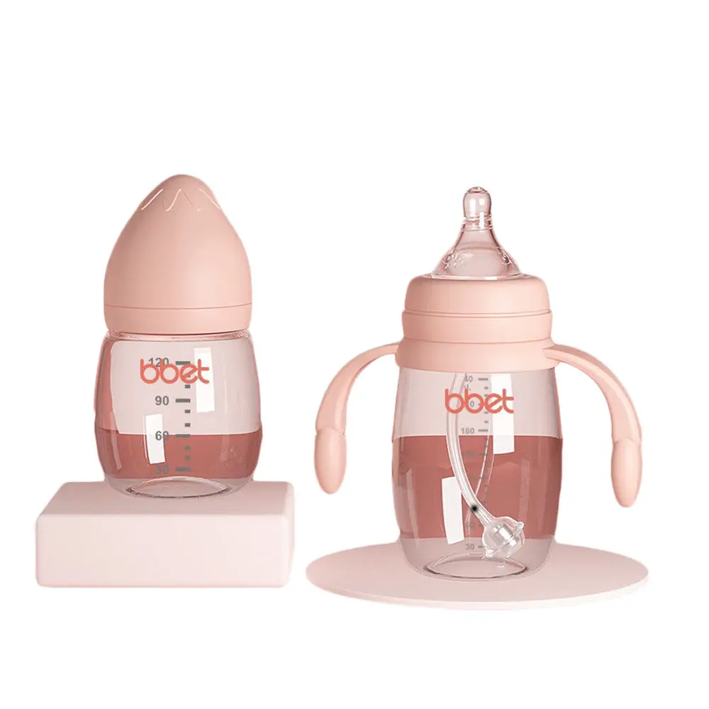 Popular design glass baby feeding bottles customisable strawberry shape baby milk bottles