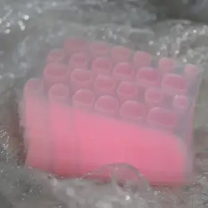 硅双面果冻指甲贴纸24计数压在指甲上粘超级粉色粘合剂标签