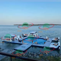 Plateforme de natation gonflable flottante sur eau, avec chaise de Ski Jet, matelas avec bouée, tente, île, livraison gratuite