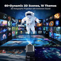 Projecteur de Galaxie 3D Planétarium, Veilleuse LED, Lumière d'Ambiance, 60 Modes de Scène Intégrés, avec Haut-parleur et Télécommande, Design Moderne