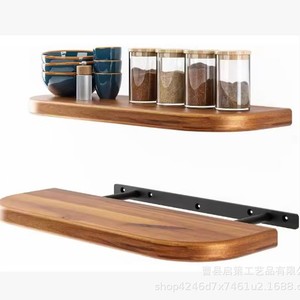 Wooden <b>Wall</b> <b>Mounted</b> <b>Shelf</b> Rectangle Single Layer Hanging Multipurpose For Living Room Bedroom Kitchen - Product Image 3