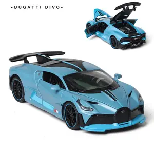 1:32 BUGATTI Divoダイキャストカーモデルのおもちゃ15.8センチメートルプルバック合金車シミュレーション限定版の玩具With Sound/Light