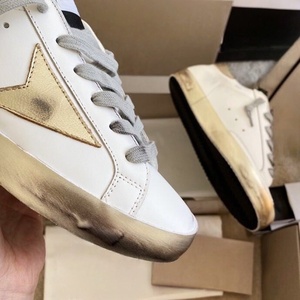 New Style Large Size 46 Designer Men's Genuine <b>Leather</b> Sports Shoes with Lace Golden Old Famous Star <b>Sneakers</b> for Women for Wint - Product Image 2