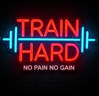 Enseigne néon étanche sur le thème du fitness, haltères, musculation, sport, affichage néon graphique pour centre de fitness, salle de sport à domicile, studio d'entraînement