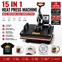 Presse à chaud multifonction 15 en 1 pour T-shirts, mugs, casquettes, assiettes, sublimation et transfert thermique