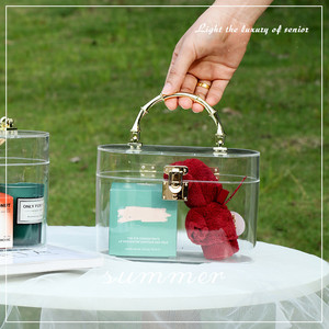 Rõ ràng Acrylic ủng hộ đám cưới hộp với trang trí lưu trữ có nắp đậy phù dâu món quà hiển thị giá cho khách đám cưới - Product Image 4