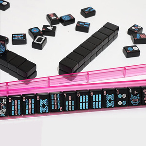Wholesale Luxury Black <b>Mahjong</b> <b>Set</b> Pattern Acrylic Tiles American <b>Mahjong</b> <b>Set</b> for Family Entertainment and Travel Games - Product Image 2