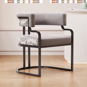 Luxury Modern Metal Nail Chair for Nail Bar or Hotel Reception <b>Light</b> Fabric <b>Makeup</b> Nail Salon Chair for Beauty Salons - Product Image 4