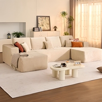 Ensemble de canapés modulaires en velours, style minimaliste moderne, luxe léger, grand format, rembourré en mousse, pour appartement