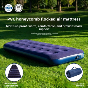 Colchón Inflable Portátil, Cama de Aire Acolchada para Acampar, Colchoneta para Dormir en Casa o para Invitados, Cama Inflable de PVC Resistente de 22 cm de Altura - Product Image 4