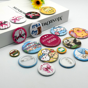 Badge rond en métal vierge, personnalisable avec logo, différentes tailles : 1 pouce, 25 mm, 32 mm, 58 mm, impression sur étain, épingle à bouton - Product Image 1