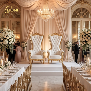 Chaises Trône Modernes Lion Roi et Reine Blanches Faites à la Main pour Locations de Mariage, Salon, Villa, Événements, Banquets, Atelier, Sous-sol - Product Image 6