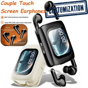 Auriculares Inalámbricos Personalizados P-S2 P-S2+ Estilo Pareja con Pantalla Táctil LCD de <span class=keywords><strong>2</strong></span>.01 Pulgadas, Micrófono Dual, Cancelación de Ruido ANC+ENC - Product Image 1