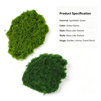Mousse artificielle en filaments pour aménagement paysager, gazon synthétique en nylon, plante verte décorative pour style rustique, décoration de Noël/Halloween