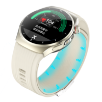 Jam Tangan Kesehatan Silikon Smart Square dengan Pompa Udara Magnetik, Monitor Tekanan Darah, Pemantau Detak Jantung 24/7 untuk Lansia