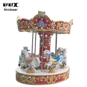 Máquina de Carrusel de Caballitos Mini de 3 Asientos, Operada con Monedas, para Centro de Juegos Infantiles, Juegos para Niños, Entretenimiento en Interiores - Product Image 4