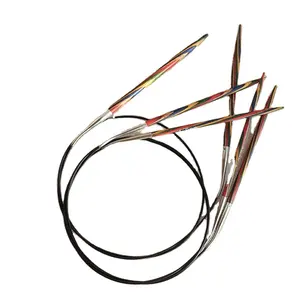 High Quality Wood 82cm Long Circular Needle 10 Sizes Colorful Sweater Scarf Knitting Needle