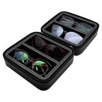 Étuis pour lunettes de soleil double couche à 4 fentes Ensemble d'emballage de montures optiques Boîte à lunettes Accessoires pour lunettes Rangement des lunettes