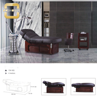Table de massage électrique à 4 moteurs avec coussin doux pour salon de mémoire, mobilier de salon, table de bien-être brune, lit de traitement électrique