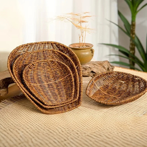 Cesta De Armazenamento Tecido Artesanal para Frutas Legumes e Material De Escritório Funcional e Decorativo
