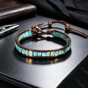 Bracciale in Lapislazzuli con Perle a Cubo, Braccialetto Energetico con Pietre Preziose per Uomini e Donne - Product Image 1