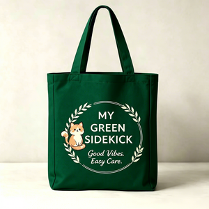 Sac fourre-tout en toile <span class=keywords><strong>de</strong></span> coton durable avec motif <span class=keywords><strong>de</strong></span> chat <span class=keywords><strong>de</strong></span> dessin animé mignon, poche zippée, idéal pour les activités promotionnelles d'entreprise - Product Image 3