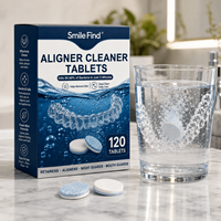 Tablet Pembersih Gigi Tiruan, Aligner, dan Mouthguard, Formula Mint, Larut dalam Air, Label Pribadi