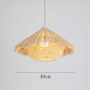Vintage tessuto a mano pastorale Hotel ristorante Nongjiale <span class=keywords><strong>lampadario</strong></span> di medie dimensioni in Rattan <span class=keywords><strong>cappello</strong></span> di paglia nido di uccello per la casa Styling - Product Image 6