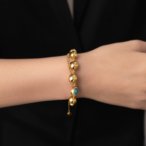 Fashion <b>Beaded</b> <b>Bracelet</b> <b>Gold</b> Plated 316L Stainless Steel Multi Color Gemstones Women's Jewelry - Product Image 3