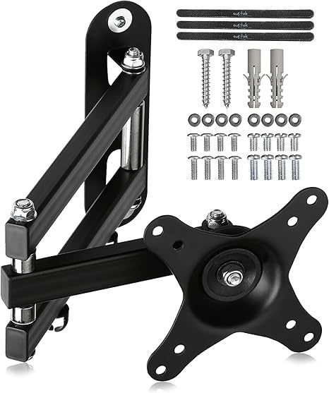 Suptek TV Wall Mount Swivel Tilt Rotation Full Motion Adjustable for Most 15-32 Inch LED, LCD Monitor Wall Mount VESA 75,100