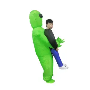 Mascotte de cosplay amusante gonflable pour enfants et adultes, costume d'alien vert d'halloween et de noël, nouveau design 2023