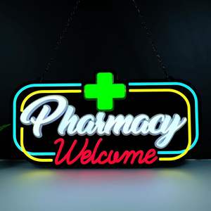 Enseigne électronique personnalisée pour décoration murale, enseigne néon pour pharmacie, logo, livraison directe disponible pour bar, boutique de tabac, lumières néon personnalisées - Product Image 2