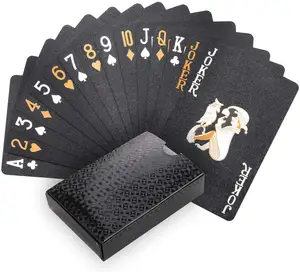 사용자 정의 24K 황금 $100 달러 지폐 금 스탬핑 플라스틱 PVC 포커 부드러운 방수 금도금 내구성 카드