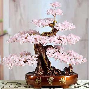 ナチュラルローズクォーツラッキーツリー風水グリーンアベンチュリン生命の木アメジストクリスタル砂利の木 - Product Image 4