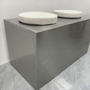 Tavolino da Caffè in Acciaio Inossidabile, Sottopiatto in Pelle e <span class=keywords><strong>Sedie</strong></span> per Hotel con Comodi Cuscini di Seduta in Pelle all'Ingrosso dalla Fabbrica - Product Image 3