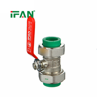 Fabricant IFAN, usine OEM, raccords de tuyauterie en laiton PPR, vanne à boisseau sphérique à double union, technique de moulage, vanne PPR pour application générale