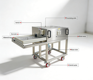 Machine automatique de nettoyage et de découpe des entrailles de poisson / Machine à écailler et à éviscérer le poisson / Machine à enlever les écailles de poisson 80 poissons/min - Product Image 1
