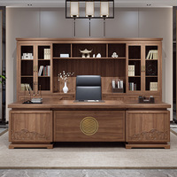 Nouvelle combinaison chaise et bureau en bois massif chinois, bureau d'ordinateur, bureau de travail à domicile, bureau d'écriture en forme de L, bureau de direction