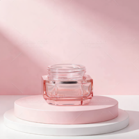 Bocaux en verre octogonaux personnalisés pour cosmétiques, 30-300 ml, avec logo couleur, finition givrée mate, emballage pour soins de la peau, impression sérigraphique